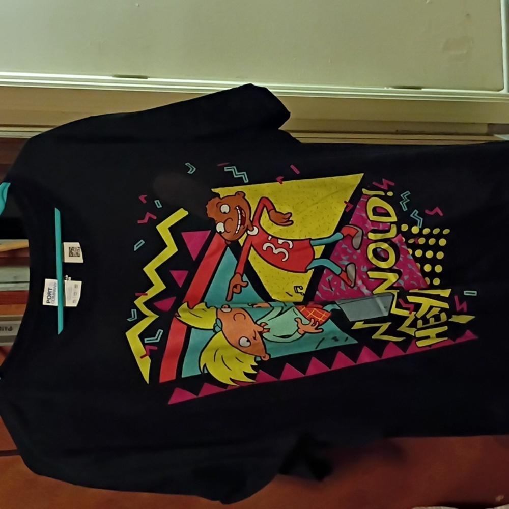 Black Graphic T-Shirt Hey Arnold